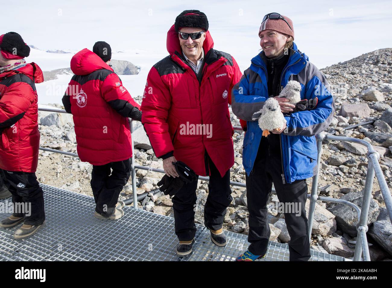 Troll, Antarctica 20150211. HM King Harald was in a good mood during ...
