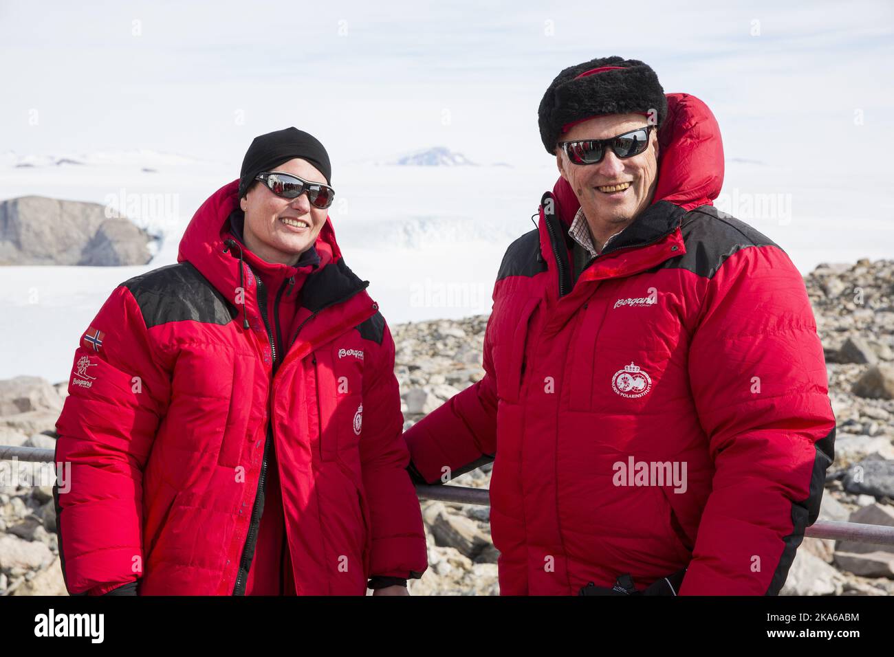 Troll, Antarctica 20150211. HM King Harald and Minister of Climate and ...