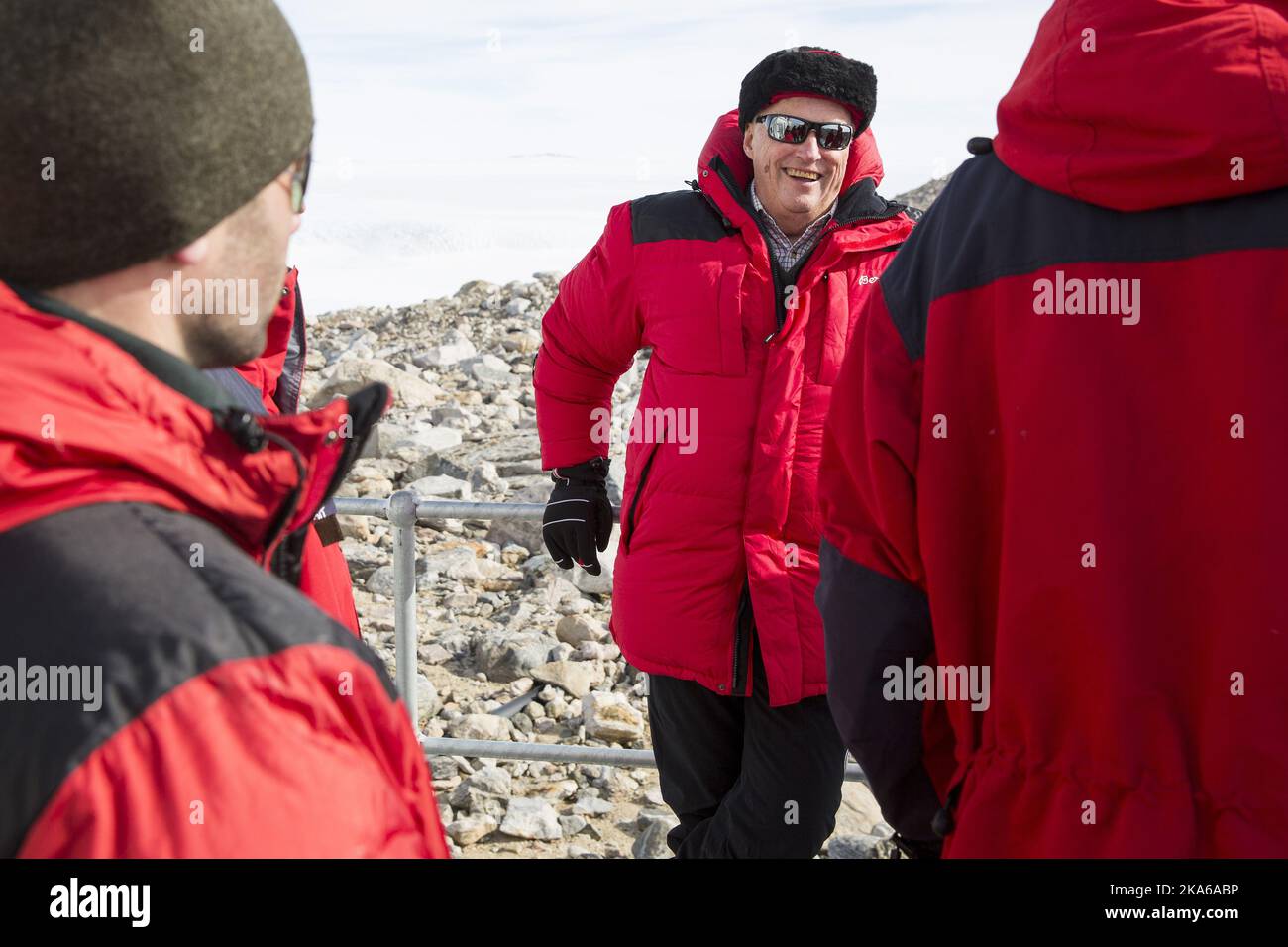 Troll, Antarctica 20150211. HM King Harald was in a good mood during ...