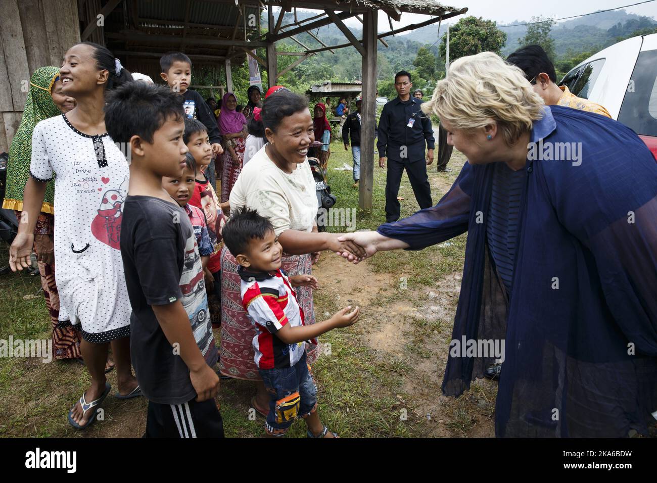 SUMATRA, INDONESIA 20150415. The norwegian Prime Minister Erna Solberg ...