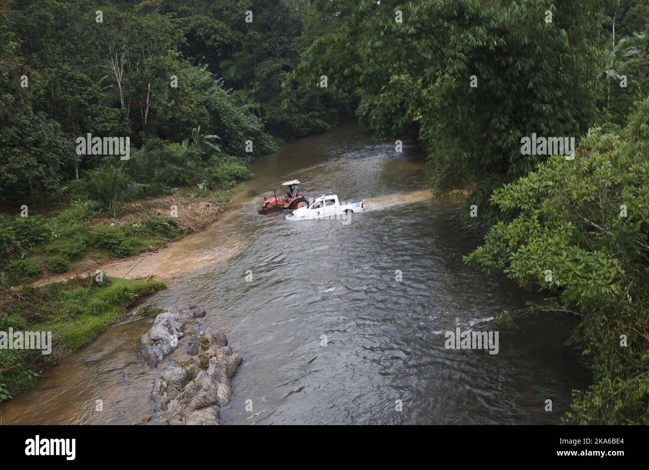 SUMATRA, INDONESIA 20150415. Much of the forest is destroyed, where the ...