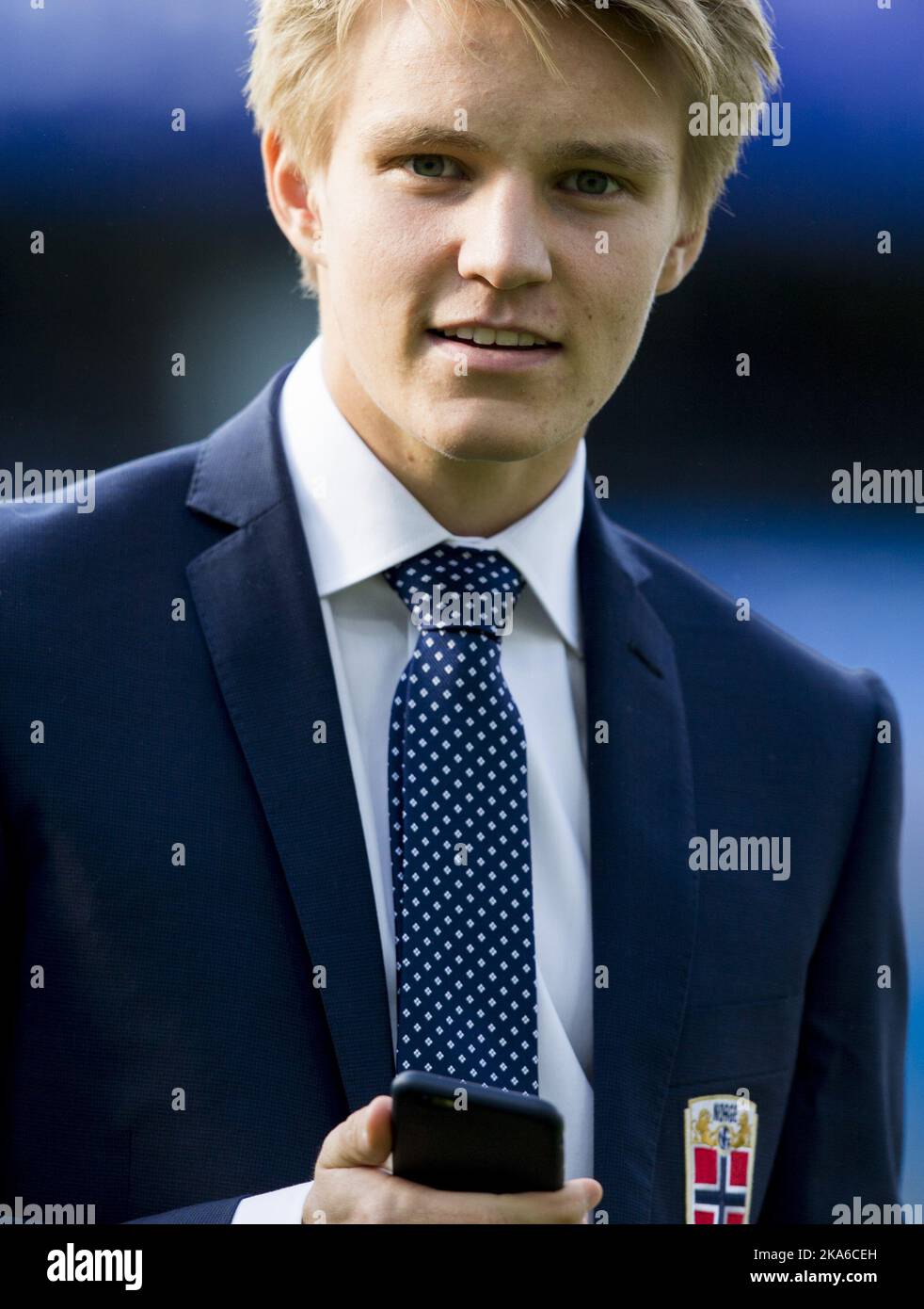 Oslo, Norway 20150608. Soccerplayer Martin Oedegaard before private footbal lmatch between Norway and Sweden at Ullevaal Stadium on Monday night. Photo: Vegard Wivestad Groett / NTB scanpix Stock Photo