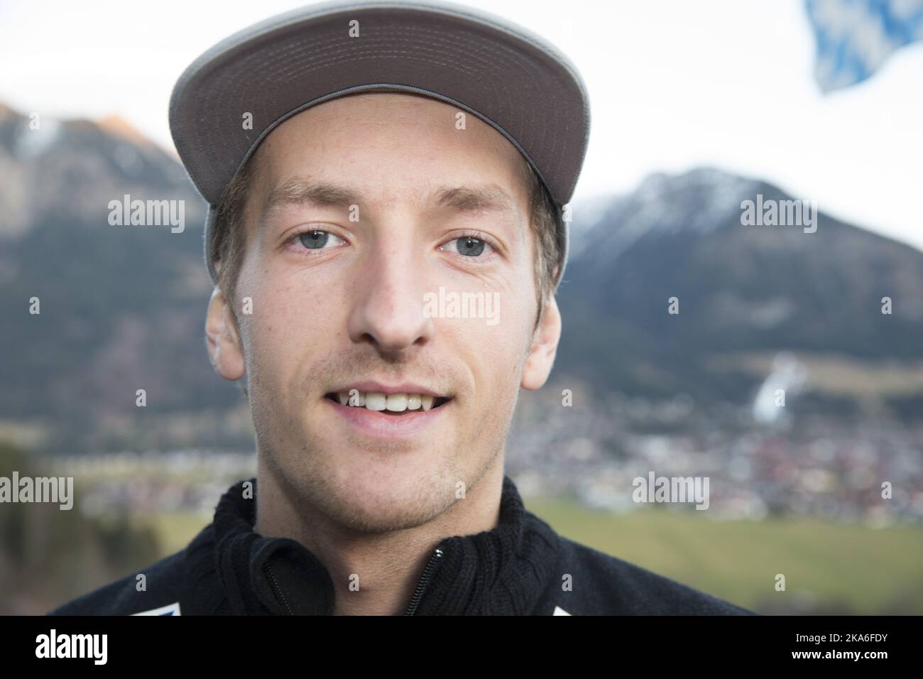 Oberstdorf, Germany 20151227. The Norwegian ski jumping team in Oberstdorf Sunday before the Four Hills Tournament starts tomorrow: Joachim Hauer. Photo: Terje Bendiksby / NTB scanpix Stock Photo