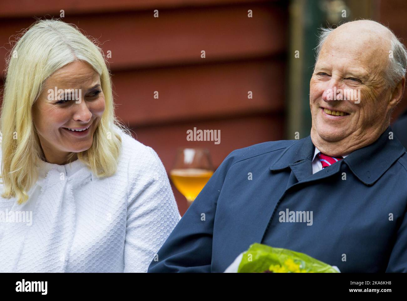 Bergen 20160625. The Norwegian royal couple's 25th anniversary. Crown ...