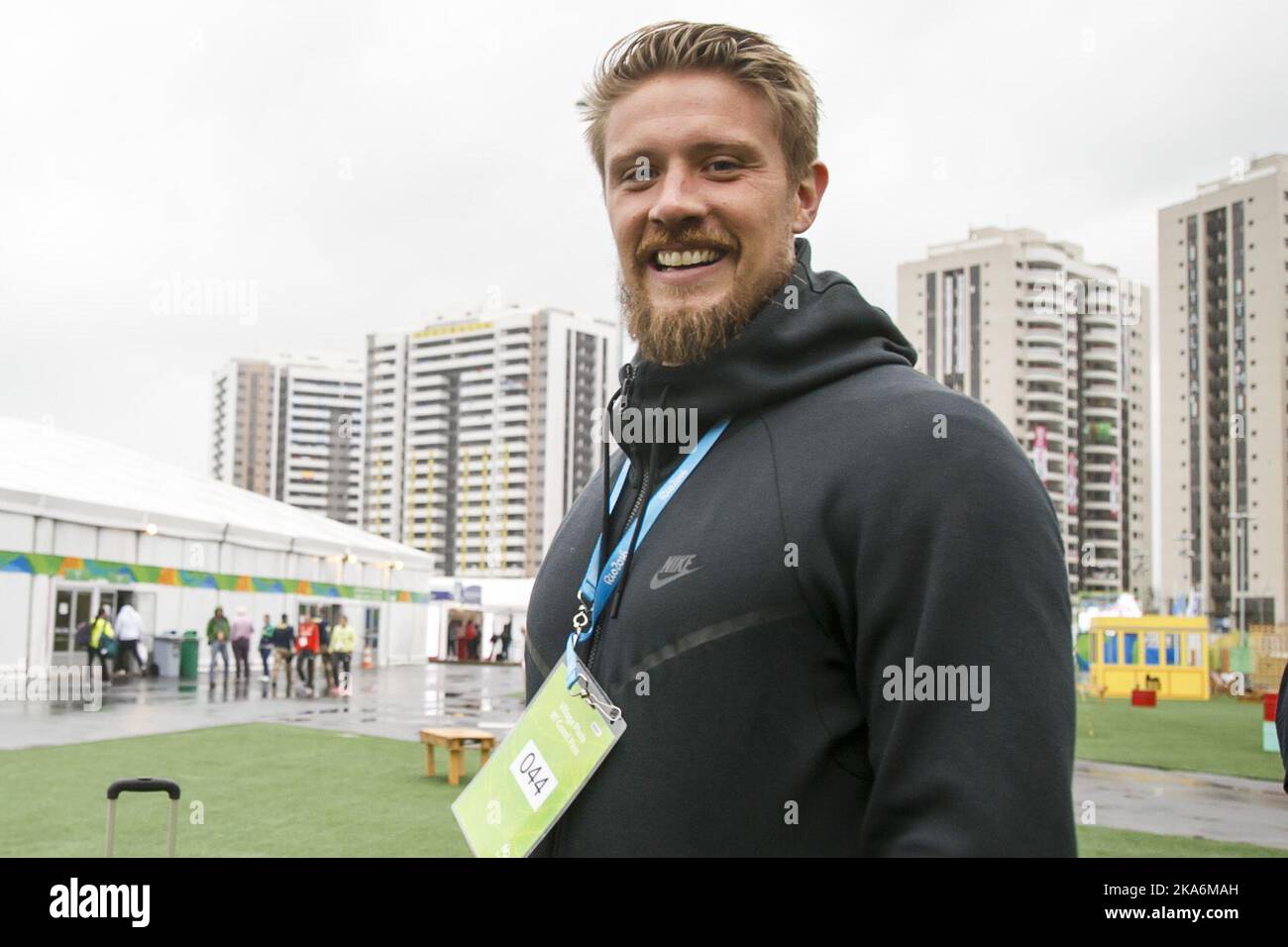 RIO DE JANEIRO, BRAZIL 20160810. Summer Olympics in Rio in 2016. TV2 expert in athletics Andreas Thorkildsen in the Olympic village during the press gathering in Rio de Janeiro on Wednesday. Photo: Heiko Junge / NTB scanpix Stock Photo
