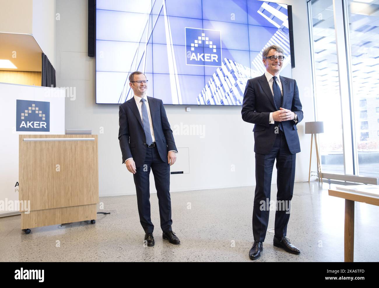 Oslo, Norway 20170228. CEO of Aker, Oyvind Eriksen (right) and Chief ...