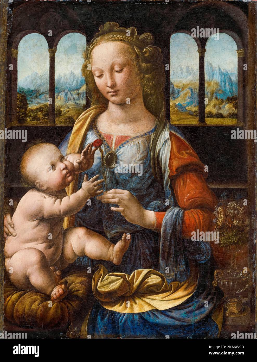 Leonardo Da Vinci Madonna Of The Carnation Renaissance Painting In 