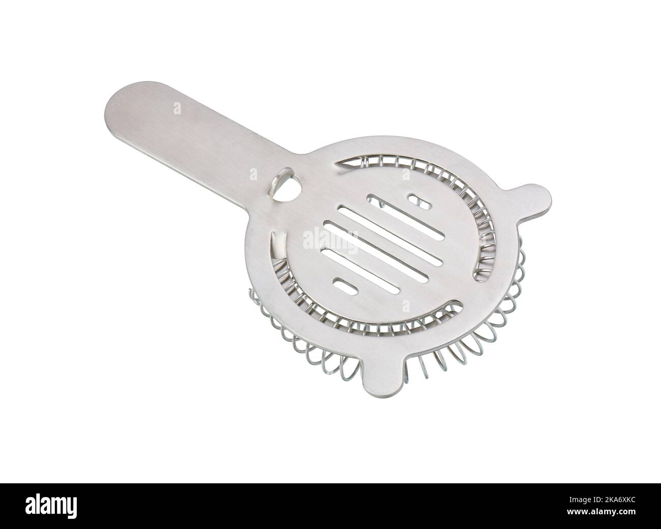 Stainless steel bar cocktail strainer, cut out, photo stacking Stock Photo