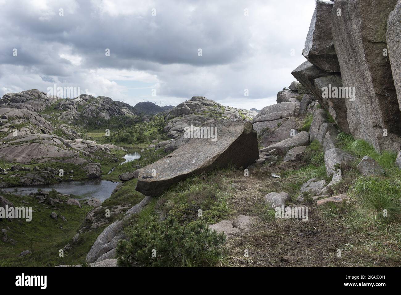 Kjervall, Egersund 20170624. The rock formation Trollpikken in Rogaland , western Norway has probably been vandalized during the night between Friday and Saturday. Poto: Carina Johansen / NTB Scanpix  Stock Photo