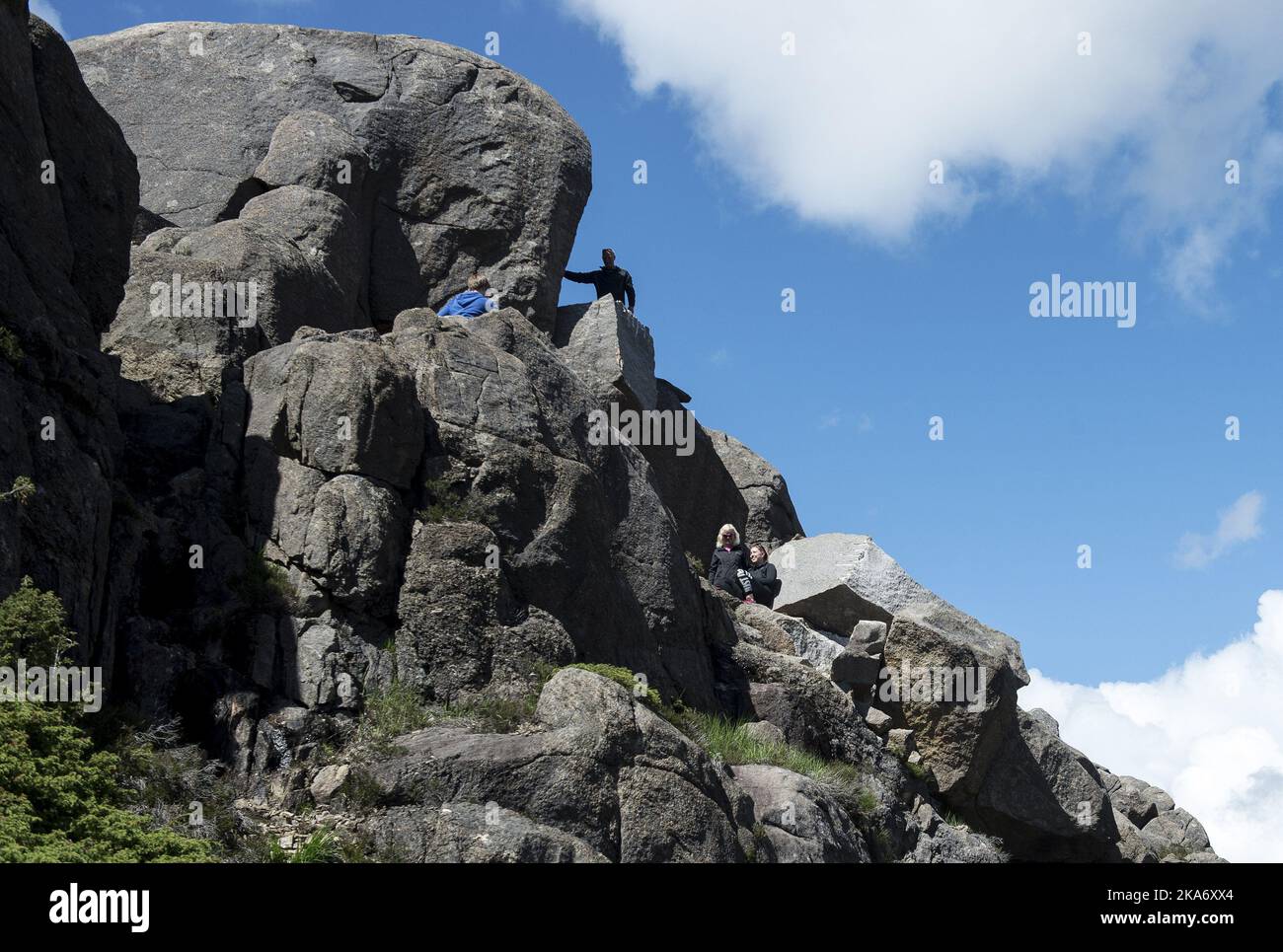 Kjervall, Egersund 20170624. The rock formation Trollpikken in Rogaland , western Norway has probably been vandalized during the night between Friday and Saturday. Poto: Carina Johansen / NTB Scanpix  Stock Photo