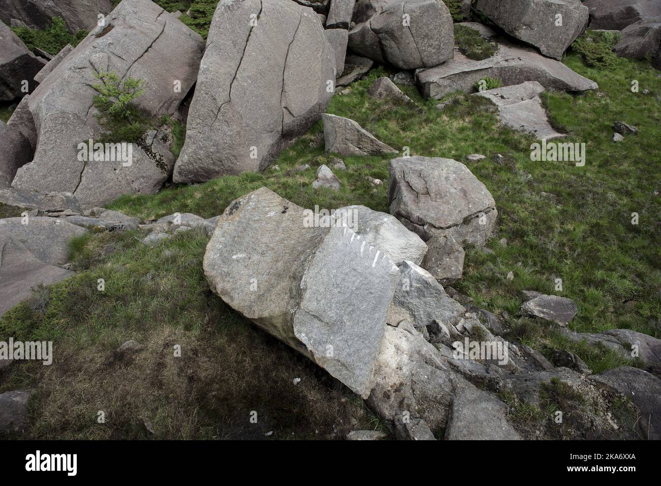 Kjervall, Egersund 20170624. The rock formation Trollpikken in Rogaland , western Norway has probably been vandalized during the night between Friday and Saturday. Poto: Carina Johansen / NTB Scanpix  Stock Photo