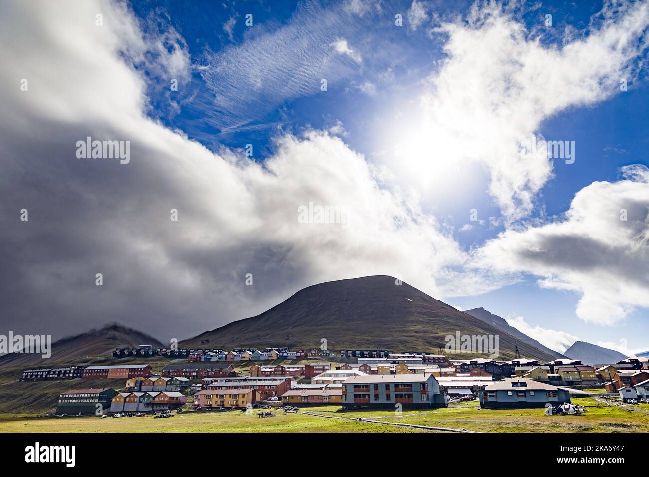 Svalbard, Norway 20170723. Filephoto. Illustrative image from Svalbard. Longyearbyen center. Photo: KRISTER SOERBOE, VG / NTB scanpix Stock Photo