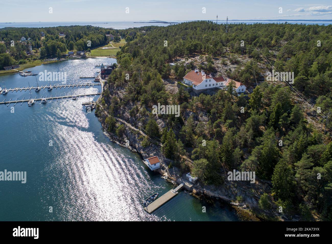HANKOE, Norway 20180821. Princess Märtha Louise's holiday resort Bloksberg at Hankoe in Oestfold. The Princess is selling her holiday resort. Photo: Cornelius Poppe / NTB scanpi Stock Photo