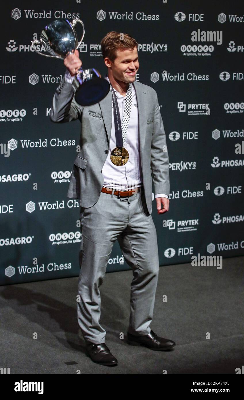 Magnus Carlsen, Norwegian chess Grandmaster and current World Champion and  number one, at the World Chess Championship in London Stock Photo - Alamy