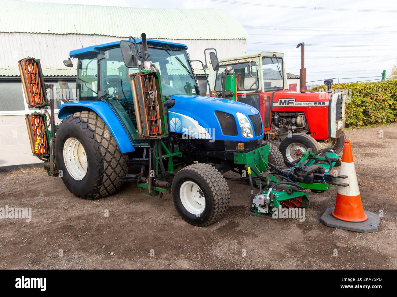 Tractors in farm machinery auction sale, Campsea Ashe, Suffolk, England