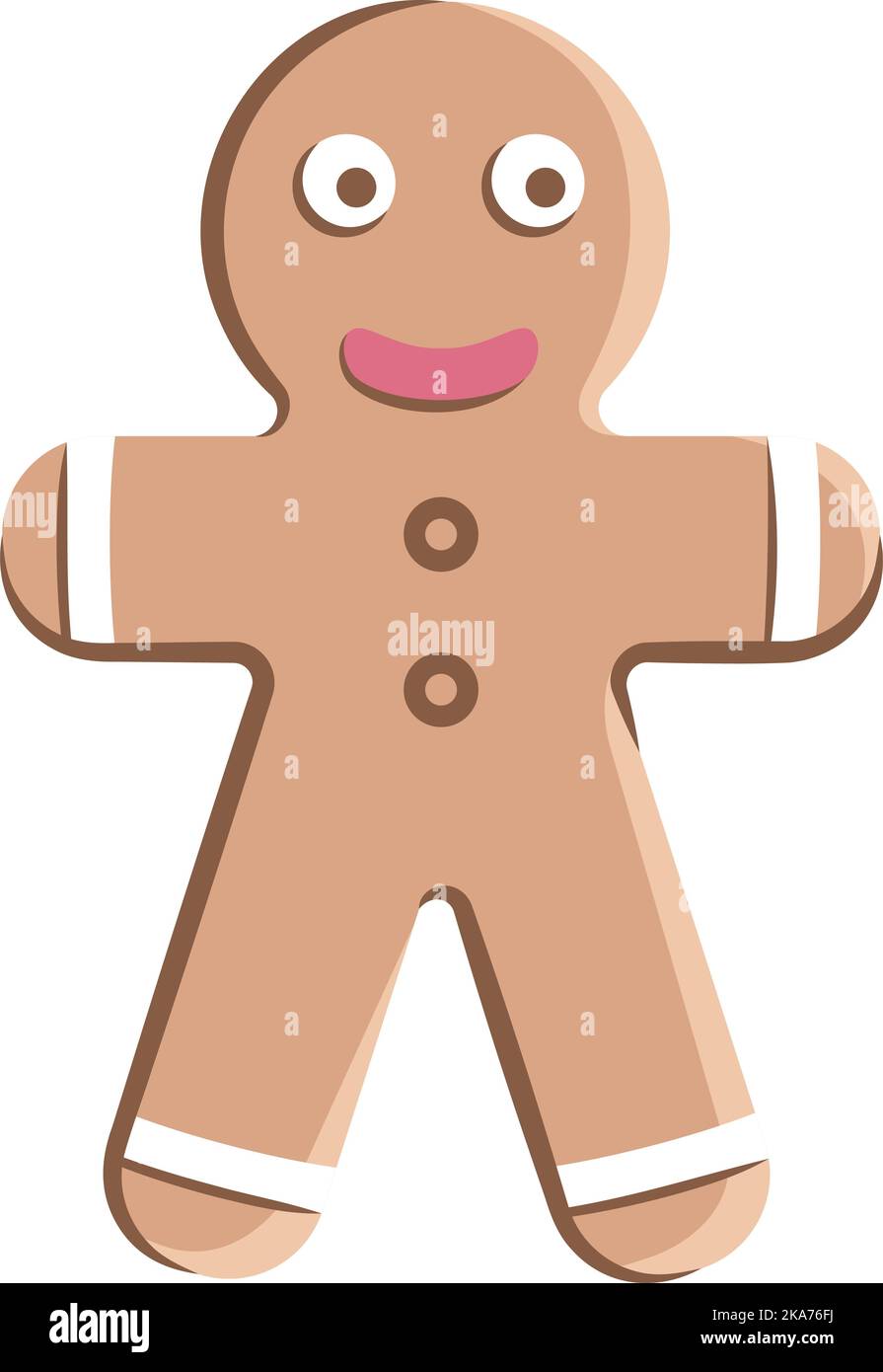 Vector illustration of a man-shaped Christmas cookie. Stock Vector
