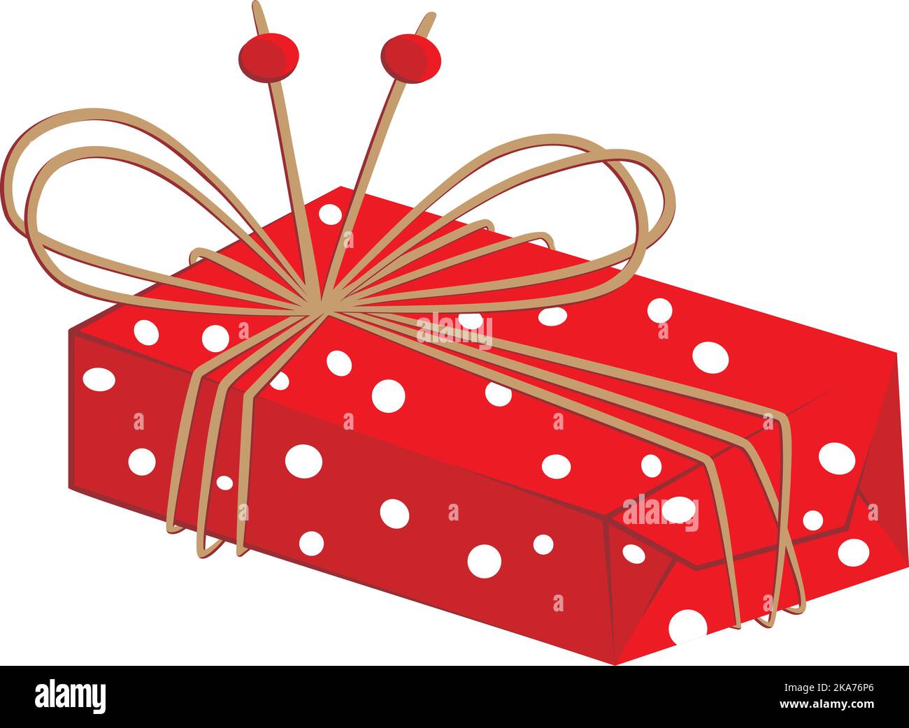 Vector illustration of a gift wrapped in red paper Stock Vector Image