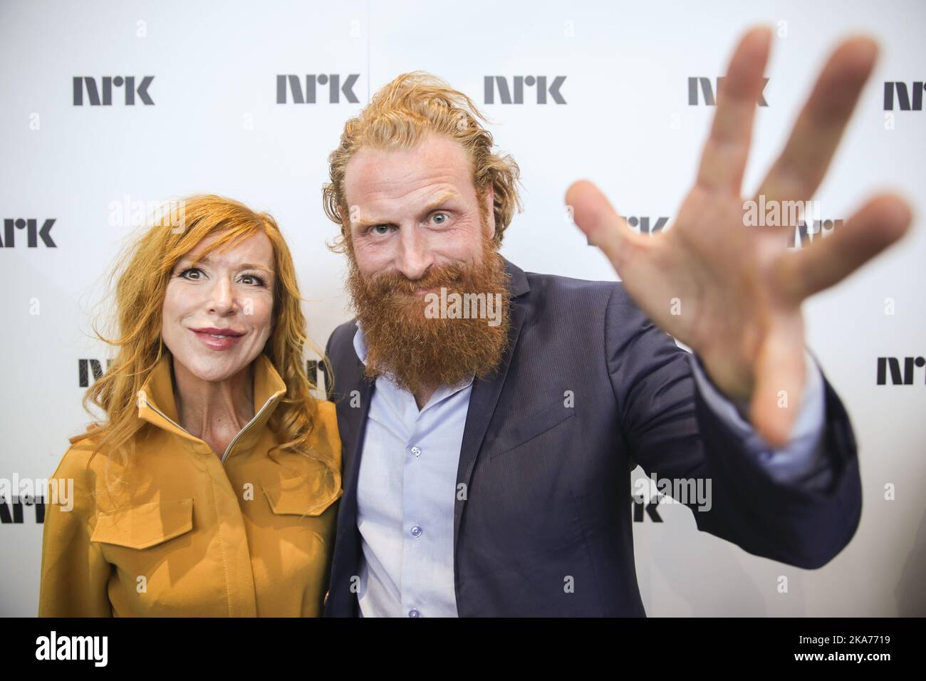 Oslo, Norway 20190618. Gry Molvaer Hivju and Kristoffer Hivju on NRK's
