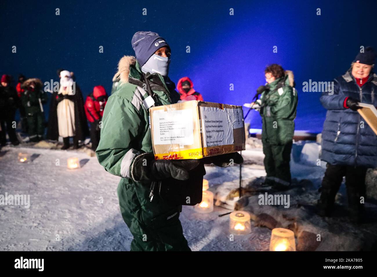 Longyearbyen, Svalbard 20200225. Svalbard Global Seed Vault. The representative from Sudan and many countries and universities arrived in the vault with new seeds. Photo: Lise Ã…serud / NTB scanpix  Stock Photo