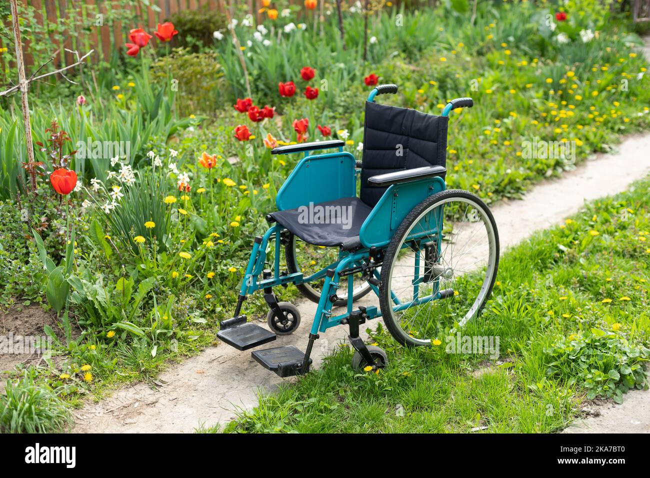 Old wheelchair and damaged, disabled car, Bad health concept and