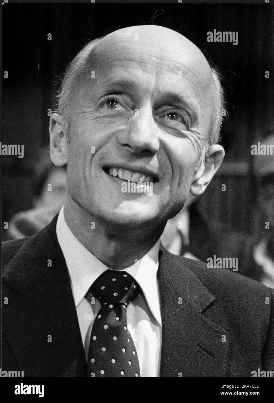 Former Prime Minister Kaare Willoch died today, des. 6th 2021. Oslo September 1981. KÃ¥re Willoch, smiling portrait, election night during the parliamentary elections. NTB archive photo / NTB  Stock Photo