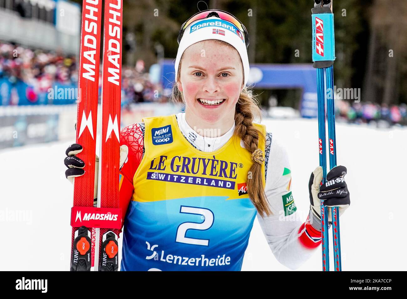 Lenzerheide, Switzerland 20211228. Mathilde Skjerdalen Myhrvold came ...