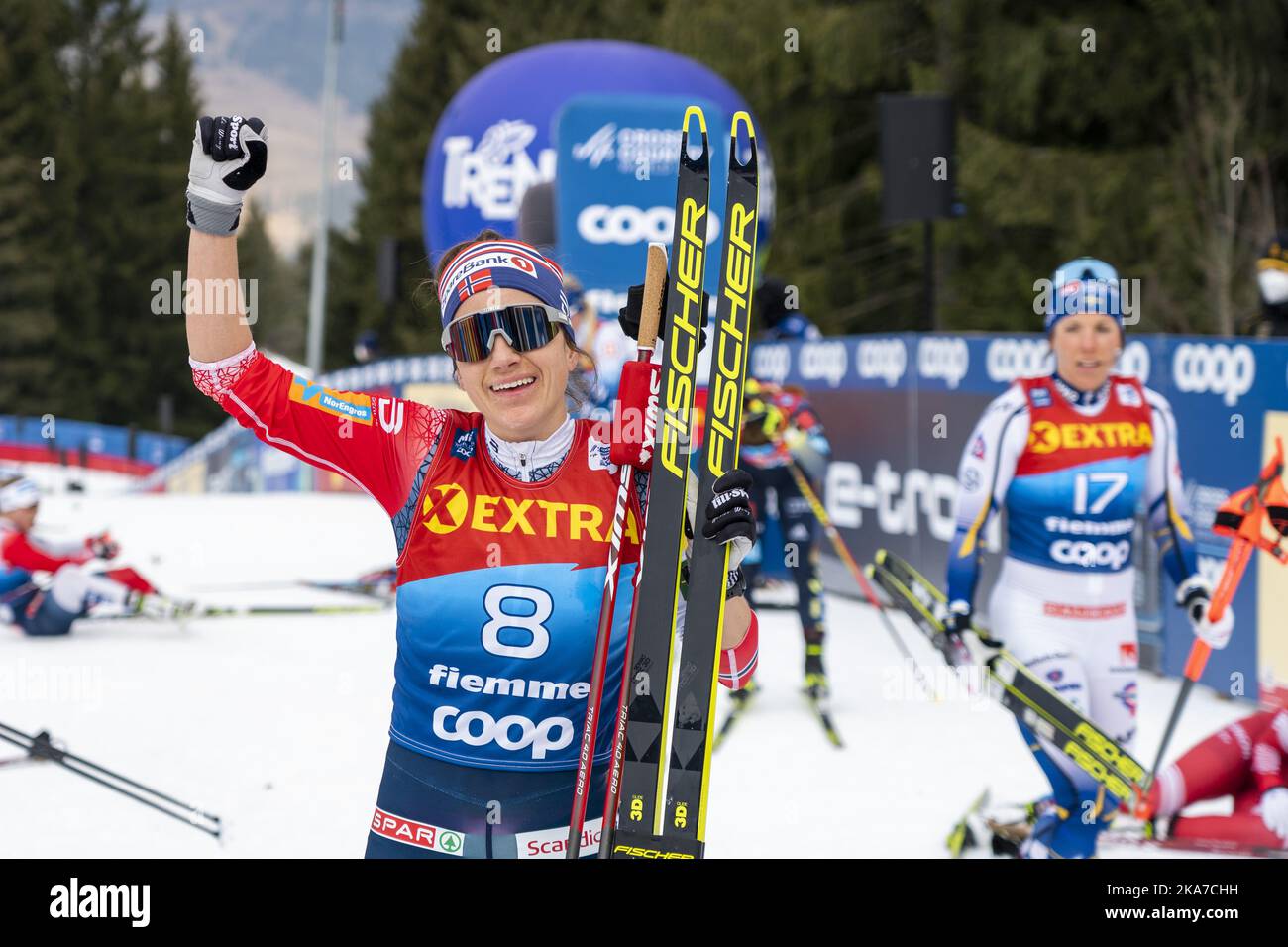 Jpoint Start Alpe Cermis, Italy 20220104. Heidi Weng from Norway after 10 km joint ...