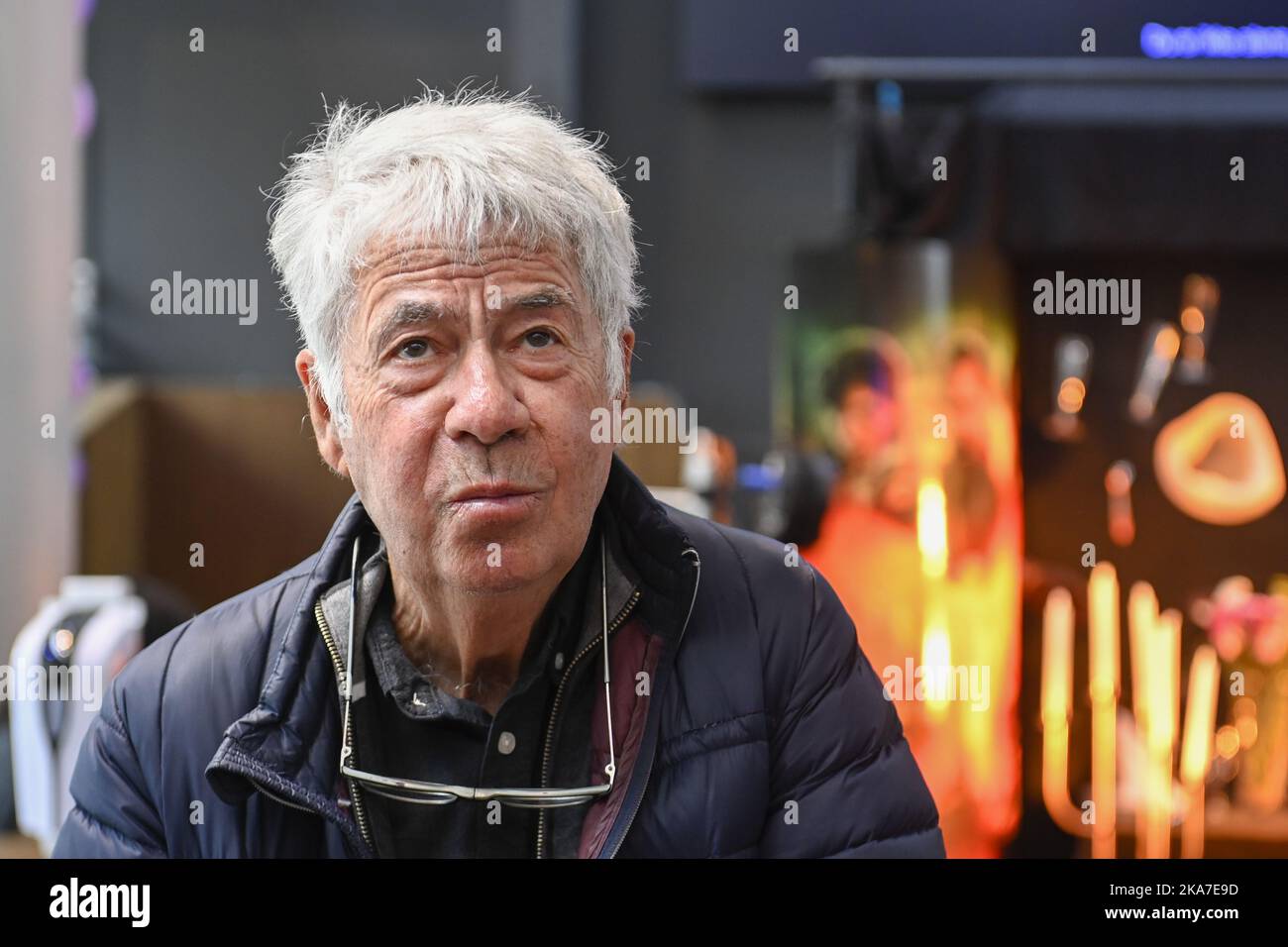 Bergen 20220419.Former fotball coach, Egil Drillo Olsen during the premiere  of the film Alt for Norge (Everything for Norway) at Bergen cinema. Photo:  Marit Hommedal / NTB Stock Photo - Alamy