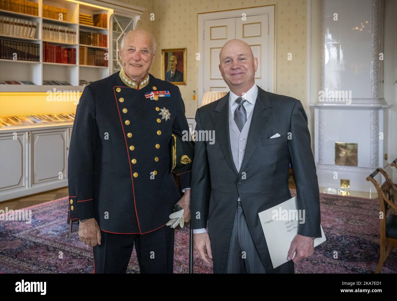Oslo 20220428. King Harald receives Guatemala's new ambassador, Mr ...