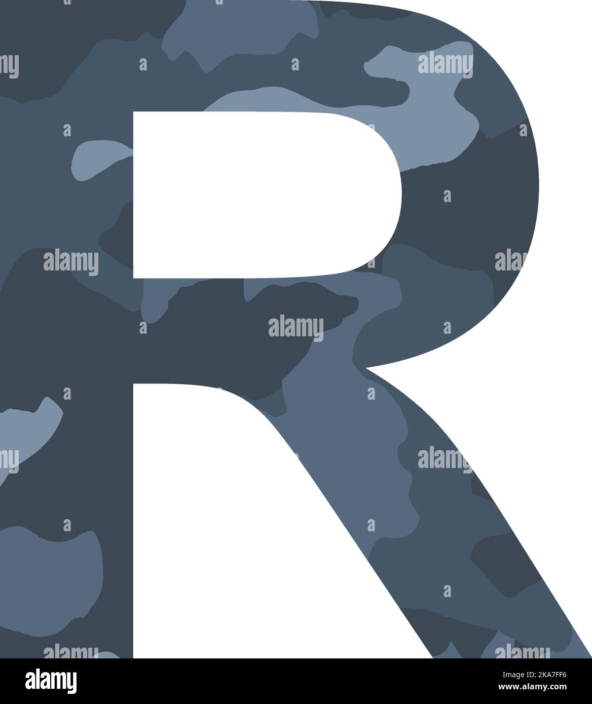 English alphabet letter R, khaki style isolated on white background ...