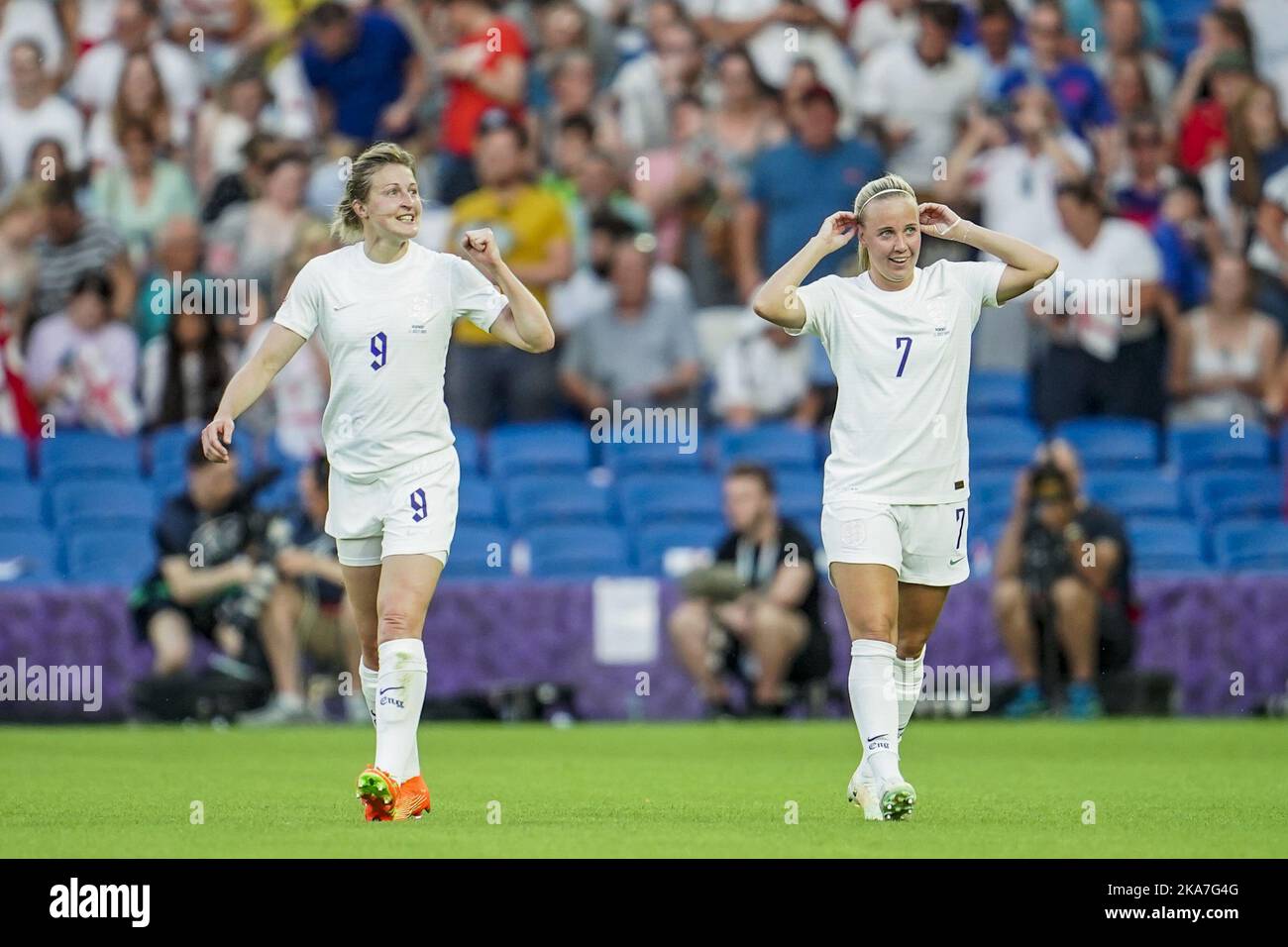 Brighton, United Kingdom 20220711. England's Bethany Mead and Ellen