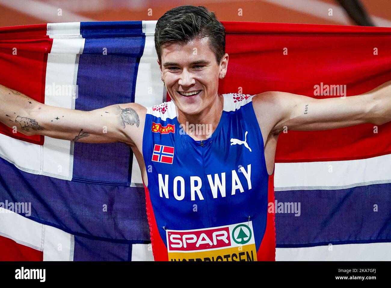 Munich, Germany 20220816. Jakob Ingebrigtsen From Norway Celebrates ...