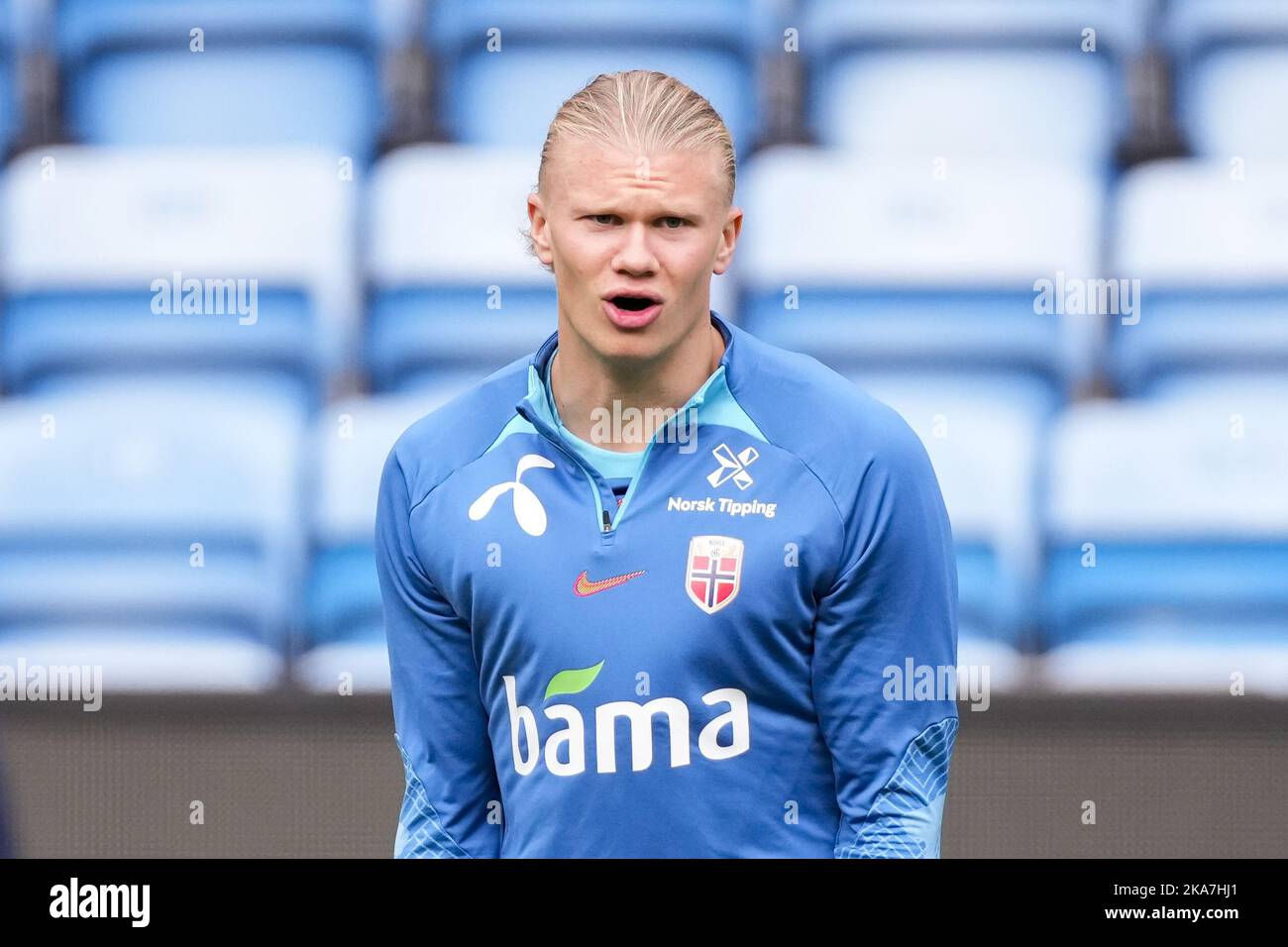 Oslo 20220922. Erling Braut Haaland during training with the Norwegian