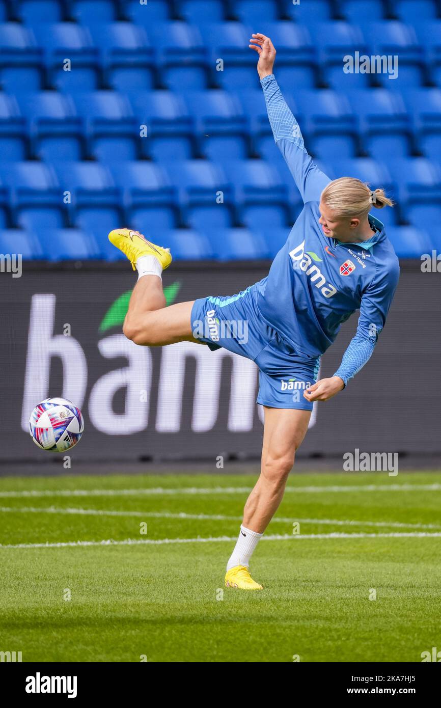 Oslo 20220922. Erling Braut Haaland during training with the Norwegian