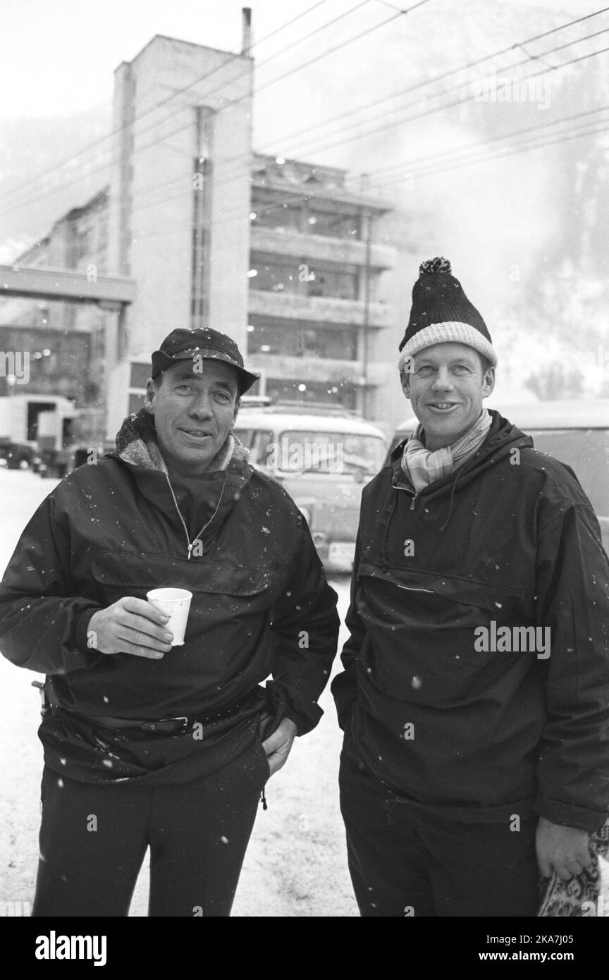 An undated picture of the Knut Haukelid and Knut Lier-Hansen members of the Gunnerside Team during the Vemork Hydroelectric Plant sabotage in 1943 Stock Photo
