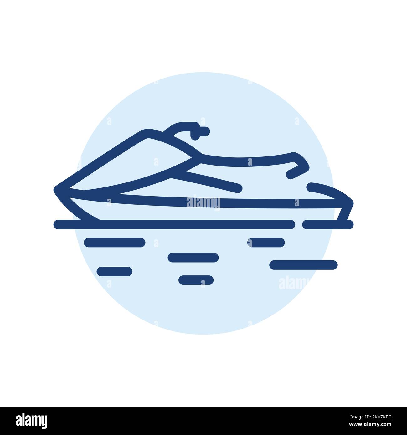 Jet ski black line icon. Water activity. Stock Vector