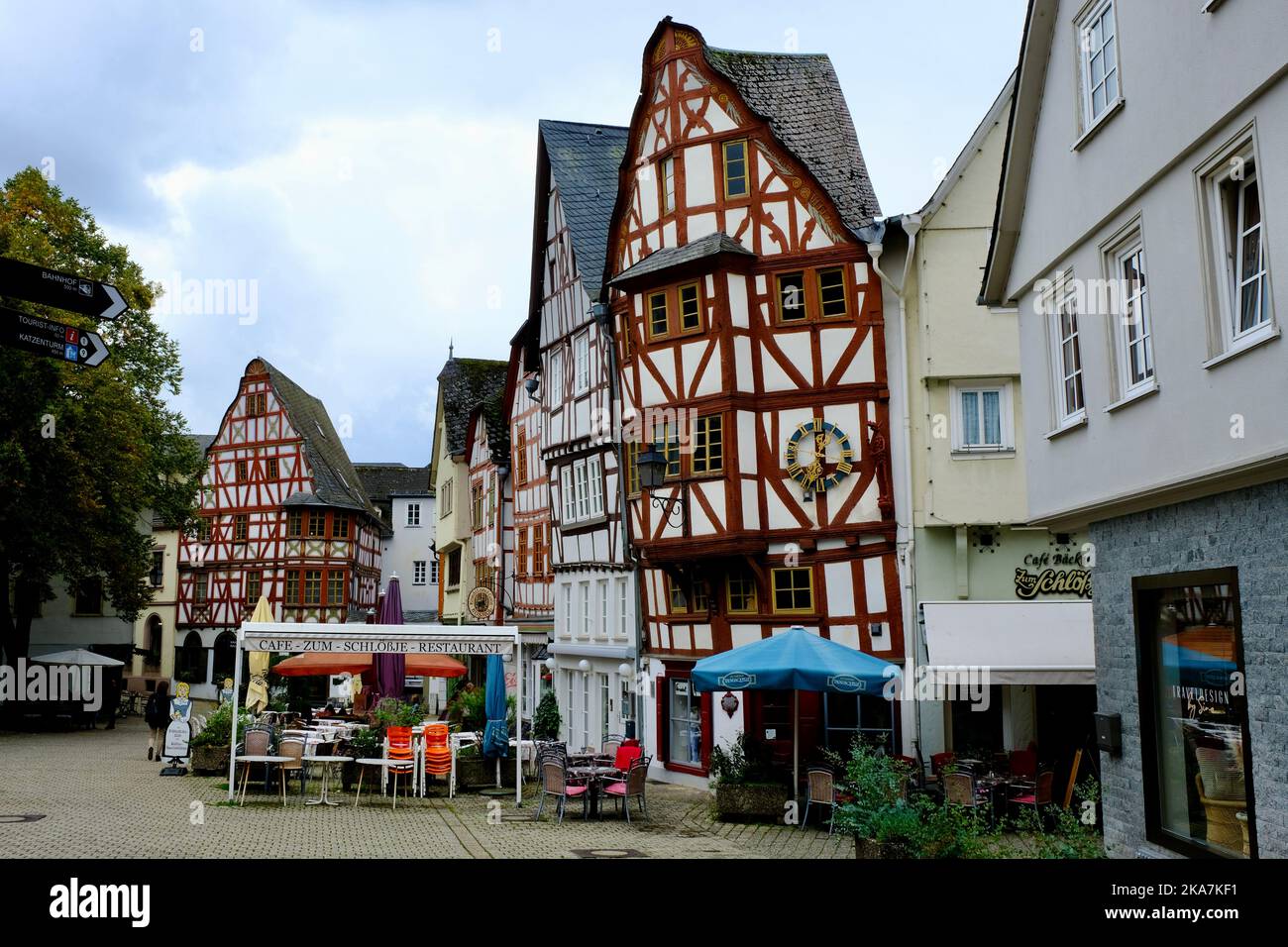 Limburg an der Lahn is a medieval small town with the remanants of a walled town. Most of the Timber-Framed buildings date from the 17th  18th Cent Stock Photo