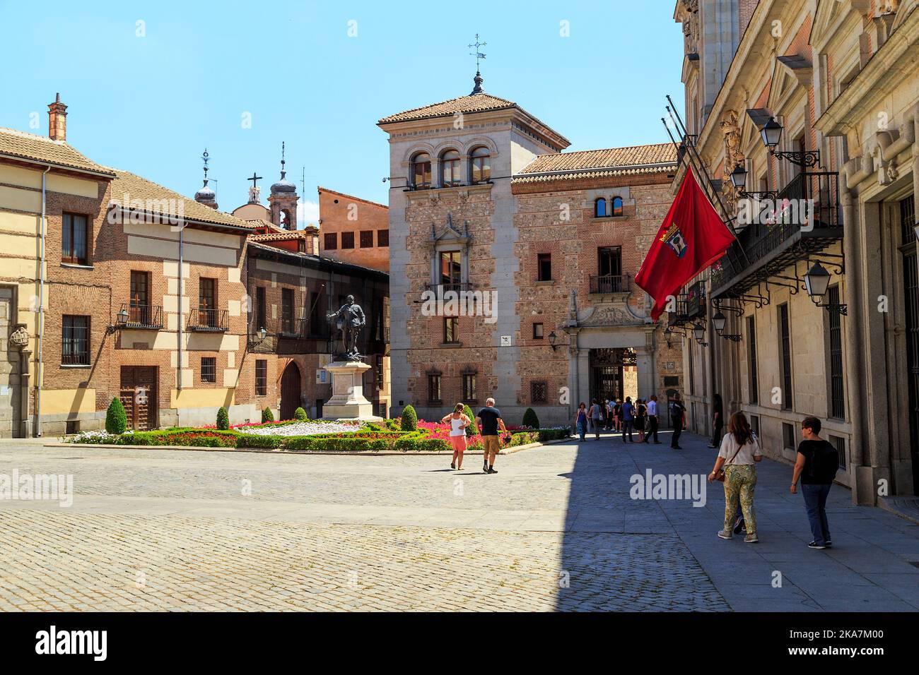 MADRID, SPAIN - MAY 24, 2017: Plaza de la Villa is one of the best preserved medieval architectural ensembles of the city. Stock Photo