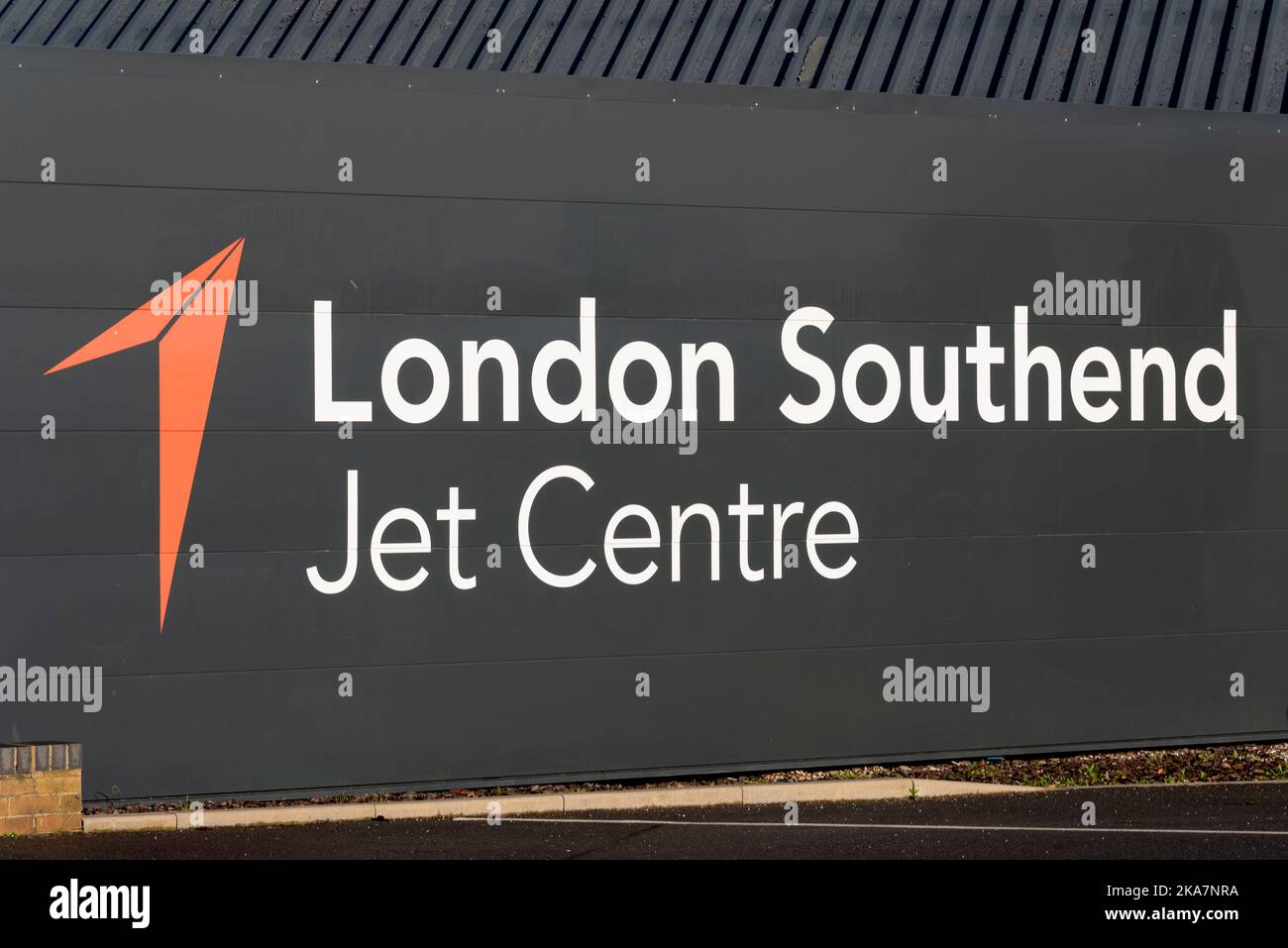 Jet Centre at London Southend Airport, Southend on Sea, Essex, UK. Fixed Based Operator (FBO) facilities and services for private business travel Stock Photo