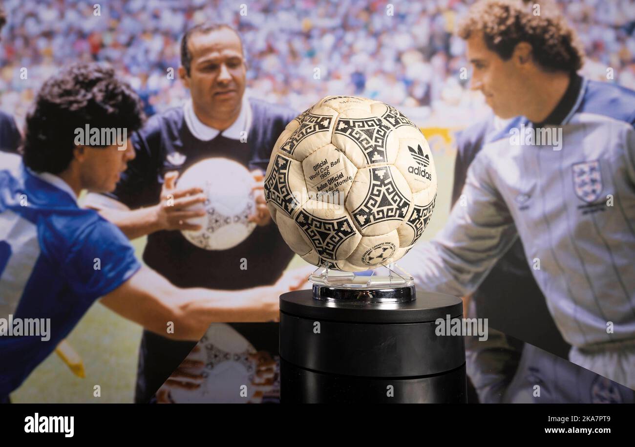 EDITORIAL USE ONLY General views of the football used by Maradona to