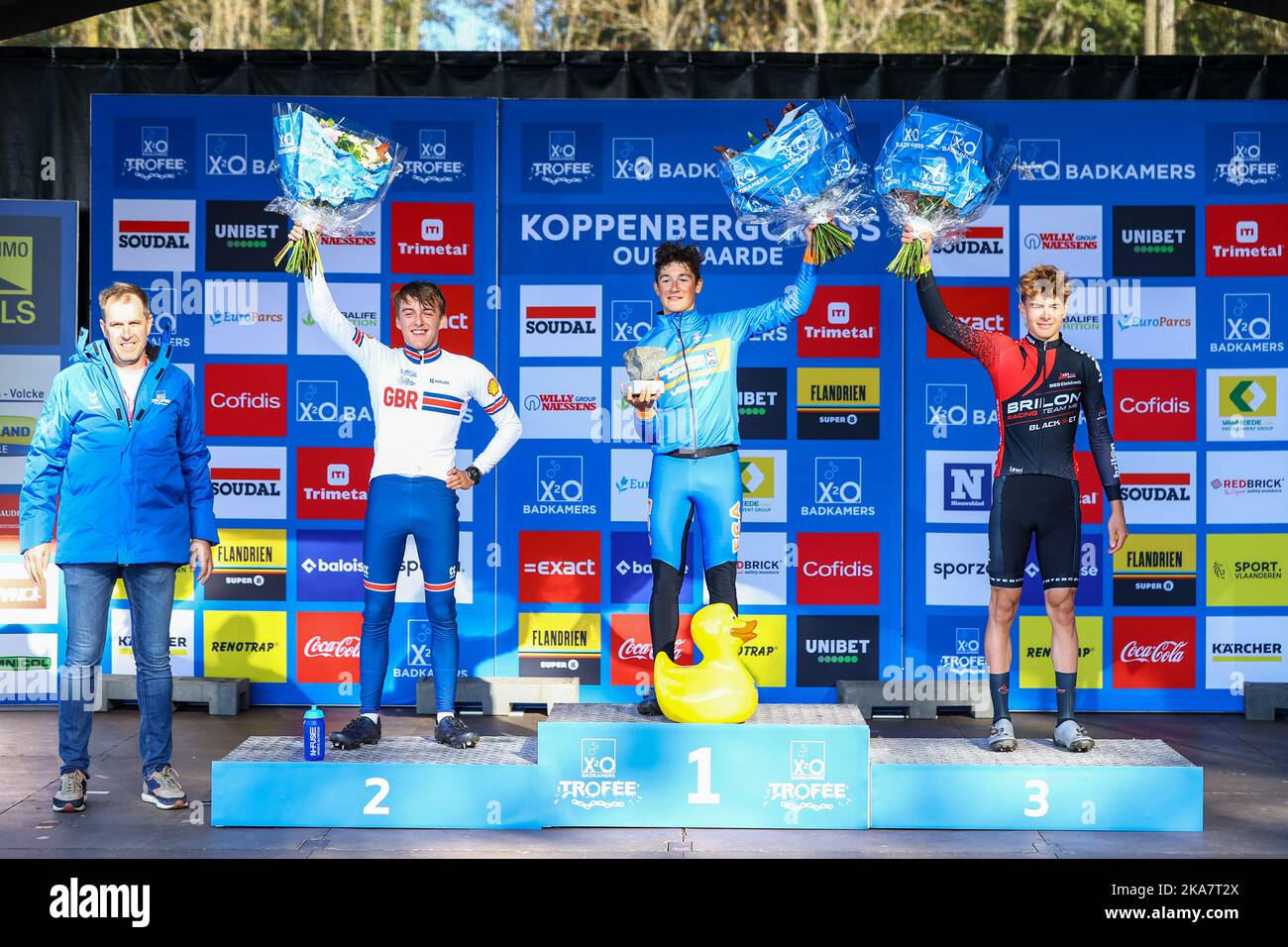 Melden, Belgium, 01/11/2022, British Oliver Akers, US Andrew August and