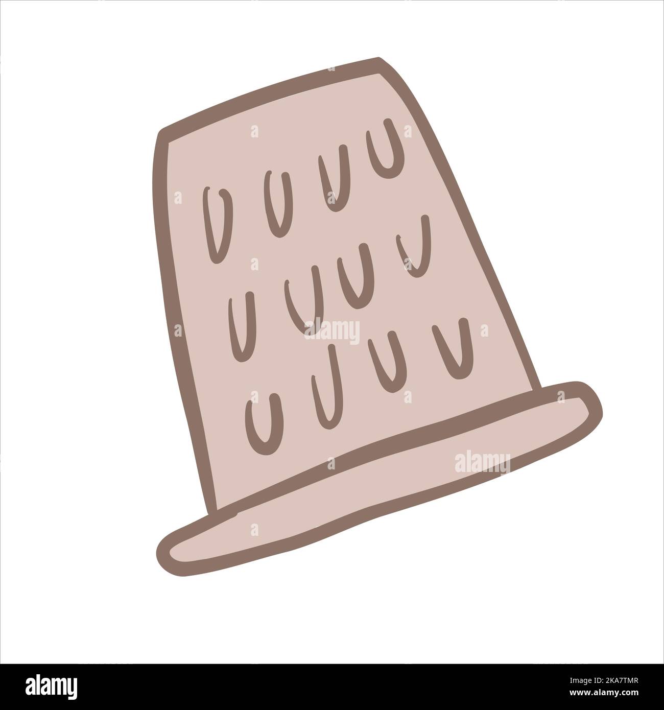 Thimble for sewing. Modeling tools. Vector illustration Stock Vector