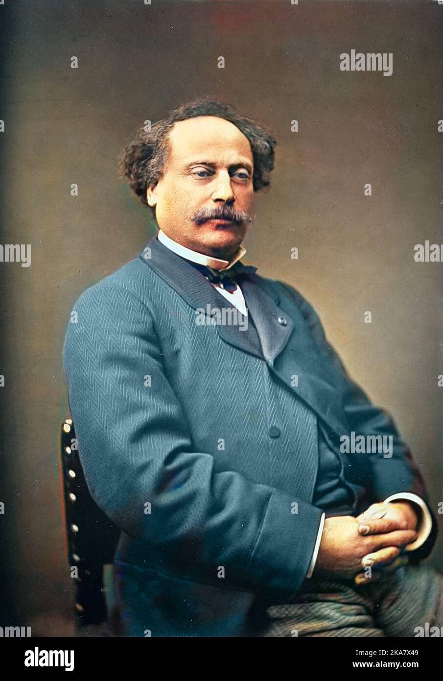 Portrait of Alexandre Dumas fils - circa 1874 - Photoglyptie Lemercier Stock Photo
