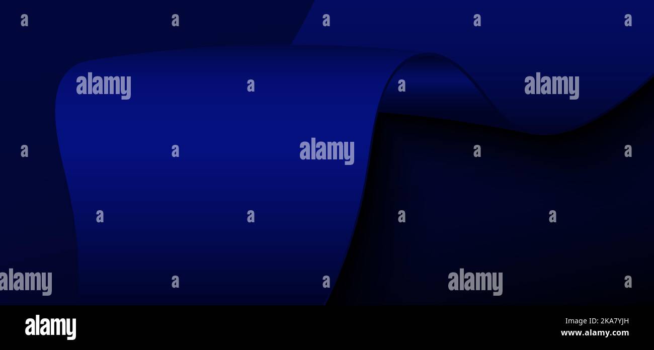 Abstract gradient blue ribbon 3D template design artwork. Overlapping design with simple presentation background. Vector Stock Vector