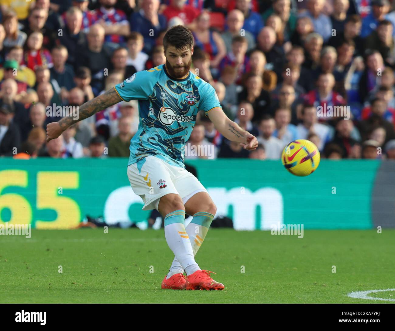 London ENGLAND - October 29: Southampton's Duje Caleta-Car during English Premier League soccer match between Crystal Palace against Southampton at Se Stock Photo