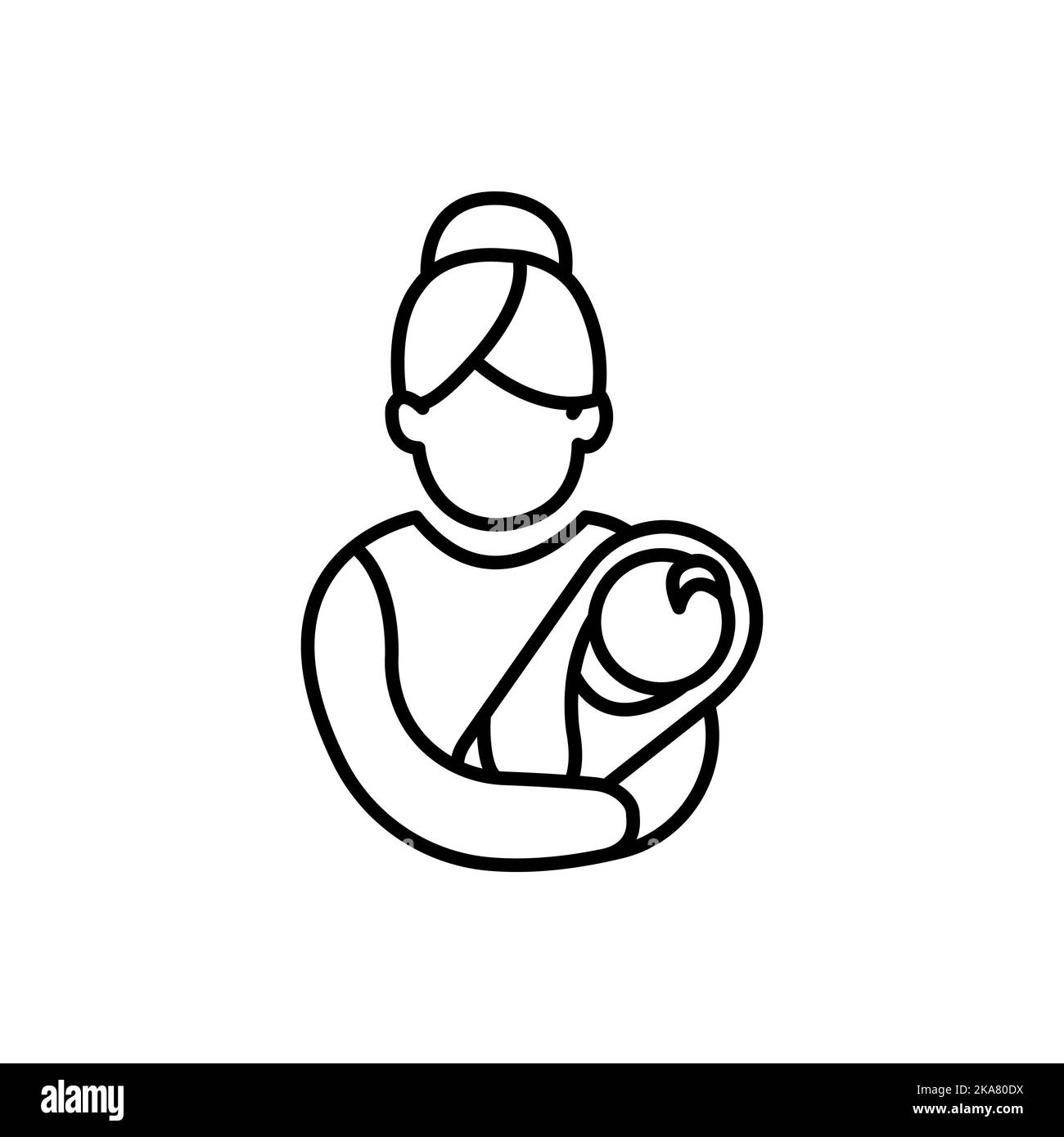 Mother Care Icon. Postnatal and pregnant icon concept Stock Vector