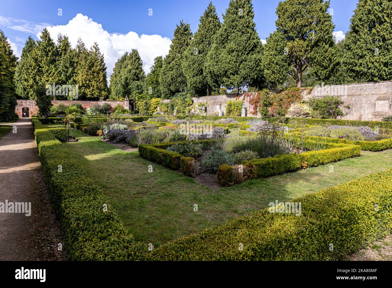 Small Walled Garden, Newstead Abbey, Nottinghamshire, England, UK Stock Photo