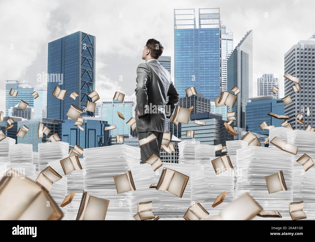 Study hard to become successful businessman. Stock Photo