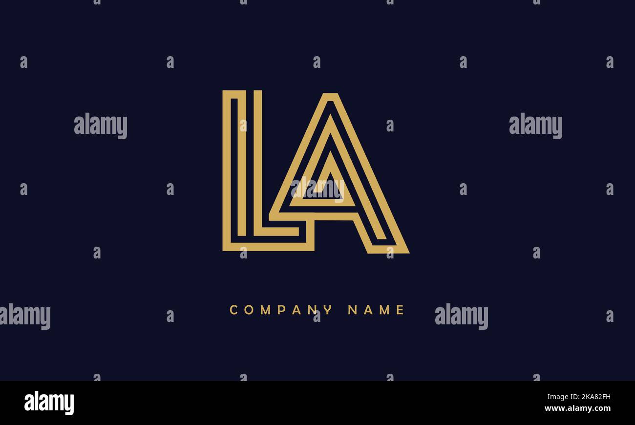 AL, LA Abstract Letters Logo Monogram Stock Vector