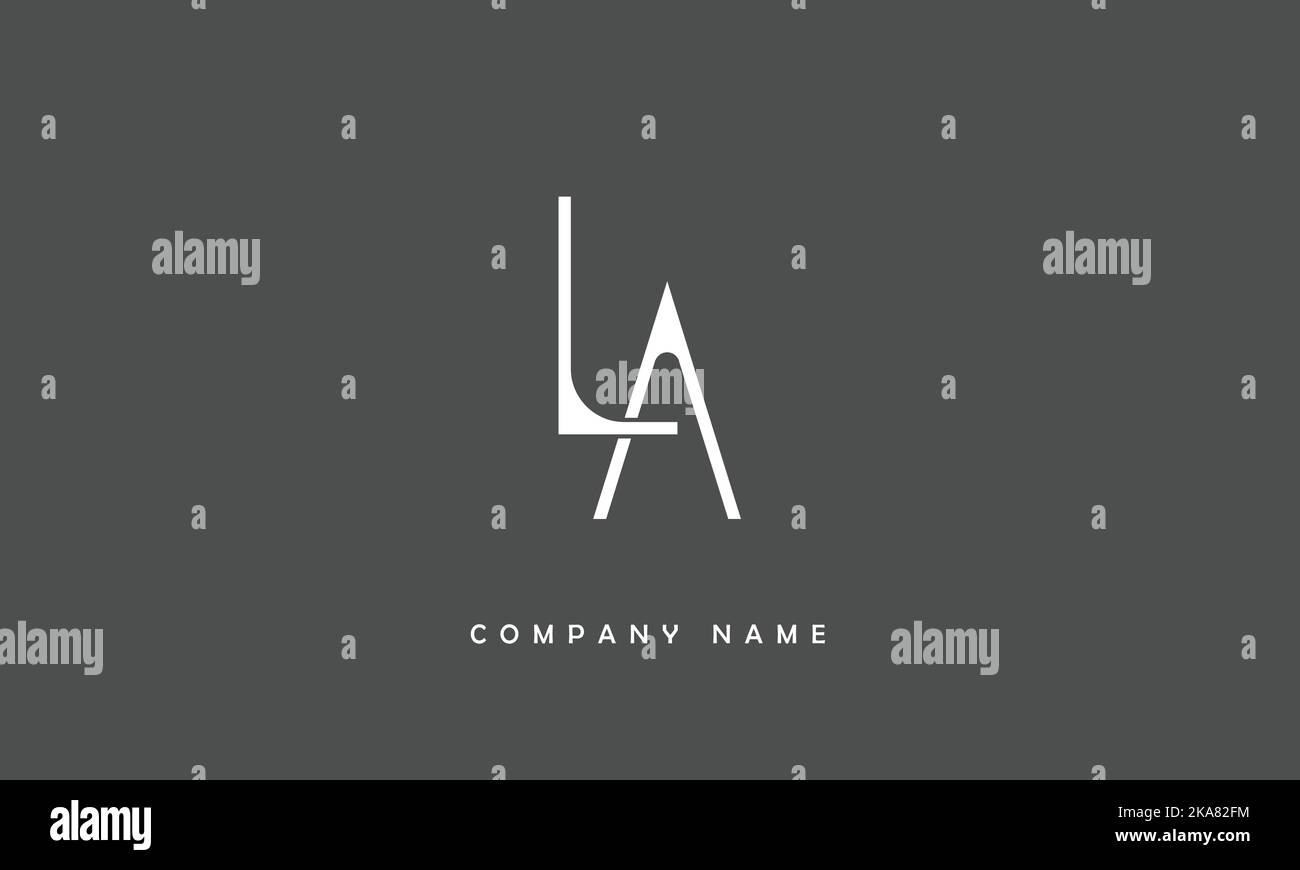 AL, LA Abstract Letters Logo Monogram Stock Vector